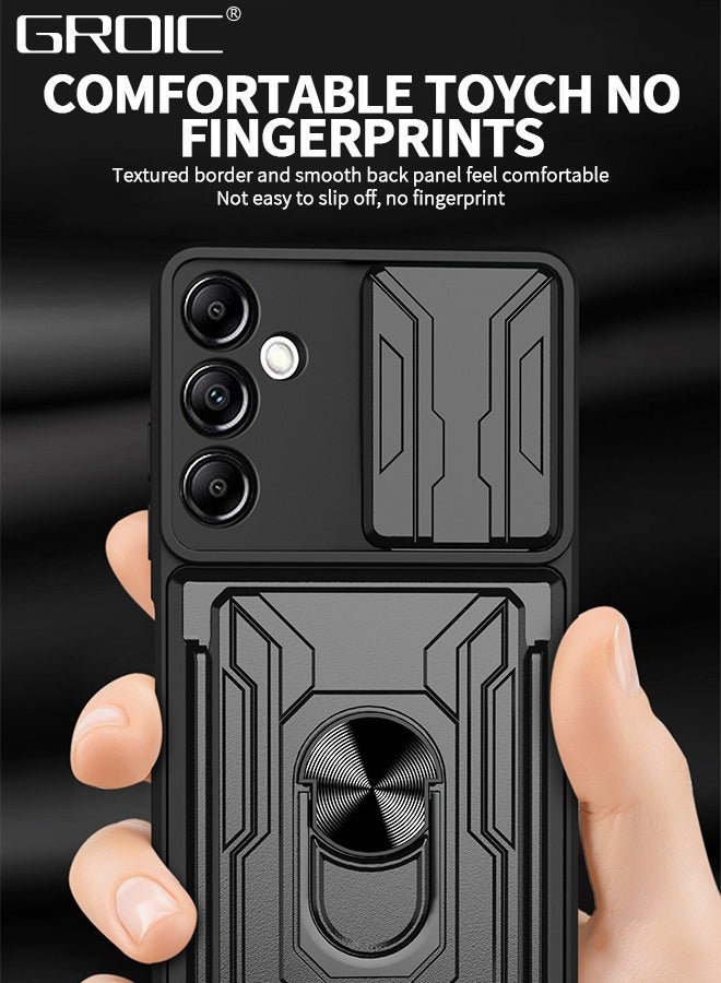 GROIC Case for Samsung Galaxy A54 6.4 Inch Phone Cover, Slide Camera Cover 360° Swivel Ring Holder Magnetic Kickstand Case for Samsung Galaxy A54 6.4" -Black - Image 3