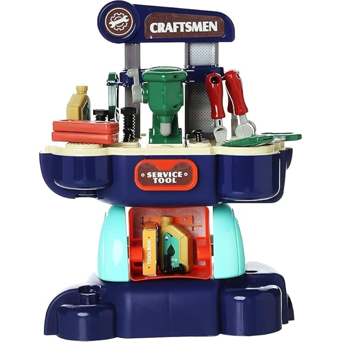 TOY PRETEND PLAY CONSTRUCTION TOOL KIT ENGINEERING TOY TOOL SET WITH SUITCASE FOR TODDLERS 16S04 - Image 3