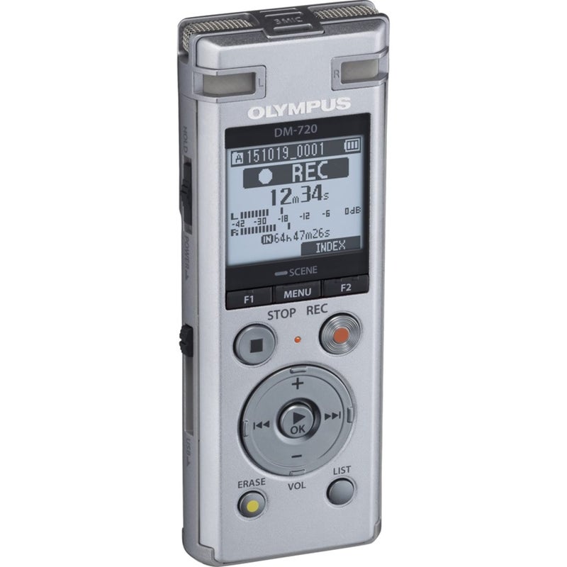 Olympus OM SYSTEM OLYMPUS Voice Recorder DM-720 with 4GB, Micro SD Slot, USB Charging, Direction PC Connection, Transcription Mode, Silver - Image 4