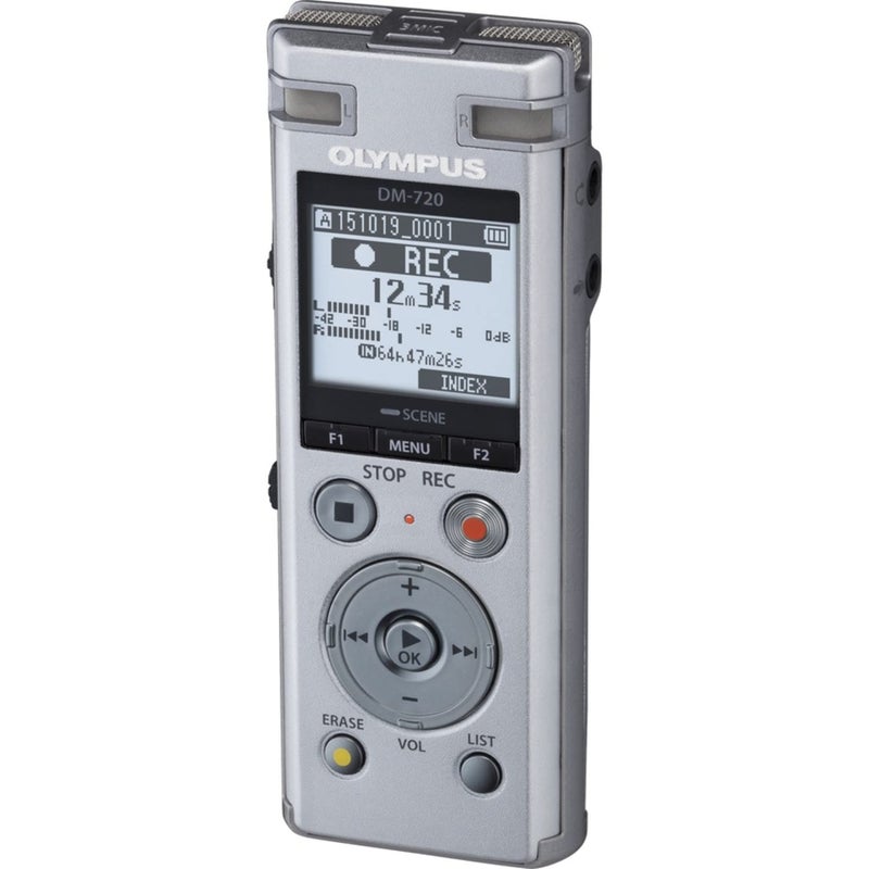 Olympus OM SYSTEM OLYMPUS Voice Recorder DM-720 with 4GB, Micro SD Slot, USB Charging, Direction PC Connection, Transcription Mode, Silver - Image 5