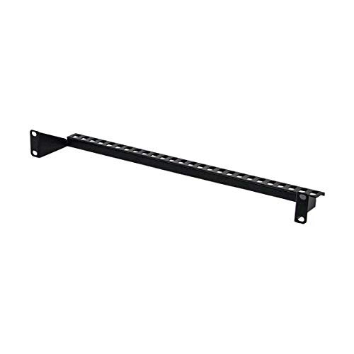 Navepoint 1U Horizontal 19-Inch Rack Mount Cable Management Bracket Cross Bar Panel Black - Image 1
