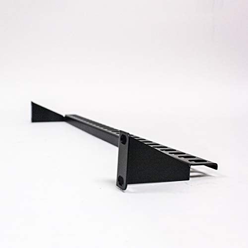 Navepoint 1U Horizontal 19-Inch Rack Mount Cable Management Bracket Cross Bar Panel Black - Image 4