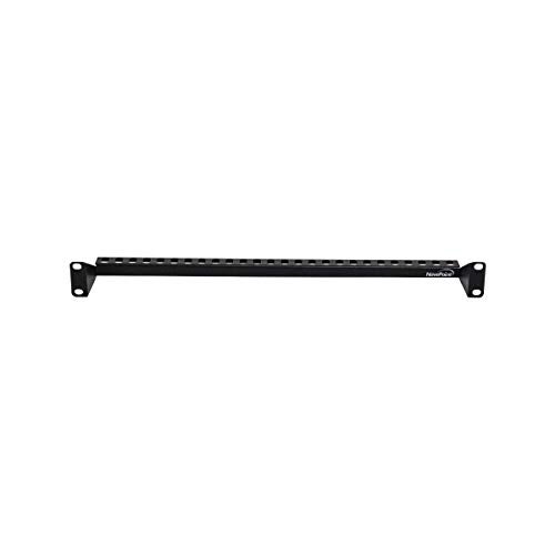 Navepoint 1U Horizontal 19-Inch Rack Mount Cable Management Bracket Cross Bar Panel Black - Image 2