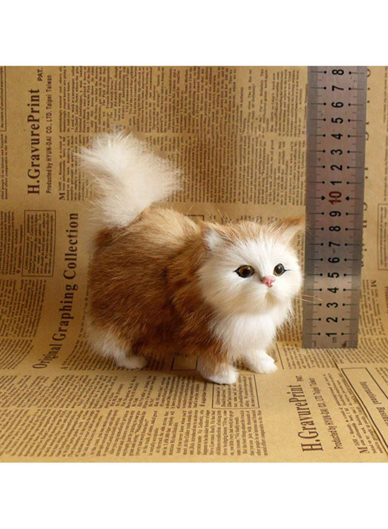 تمثال تمثال قطة واقعي لقط صغير واقعي على الرف المكتبي المنزلي على الرفوف في السيارة تمثال محشو نابض بالحياة - Image 1