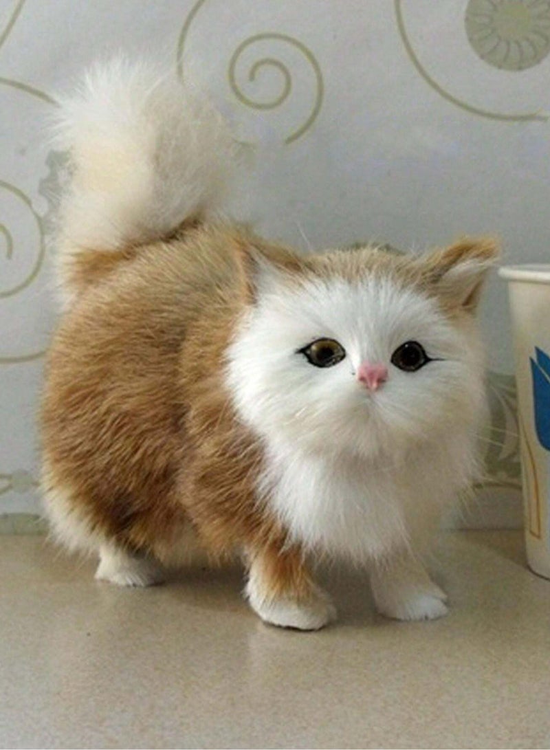 تمثال تمثال قطة واقعي لقط صغير واقعي على الرف المكتبي المنزلي على الرفوف في السيارة تمثال محشو نابض بالحياة - Image 2