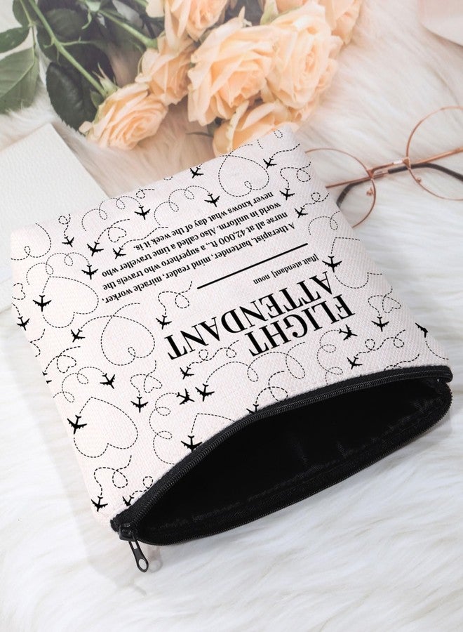 POFULL Flight Attendant Makeup Bag Flight Attendant Thank You Gift Pilot Gift Flight Gift Stewardess Aviation Cosmetic Bag (FLIGHT ATTENDANT) - Image 3