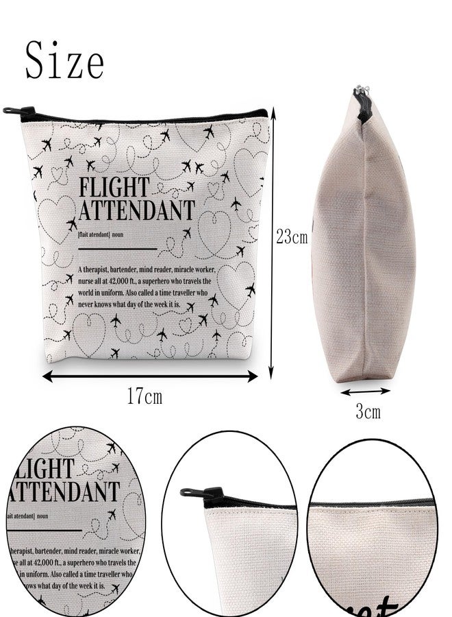 POFULL Flight Attendant Makeup Bag Flight Attendant Thank You Gift Pilot Gift Flight Gift Stewardess Aviation Cosmetic Bag (FLIGHT ATTENDANT) - Image 2