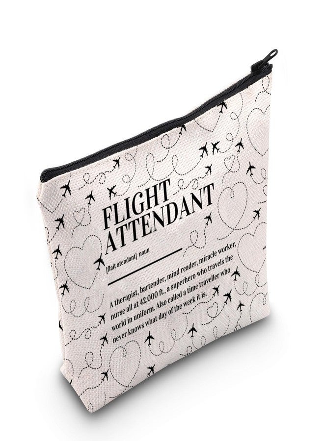 POFULL Flight Attendant Makeup Bag Flight Attendant Thank You Gift Pilot Gift Flight Gift Stewardess Aviation Cosmetic Bag (FLIGHT ATTENDANT) - Image 1