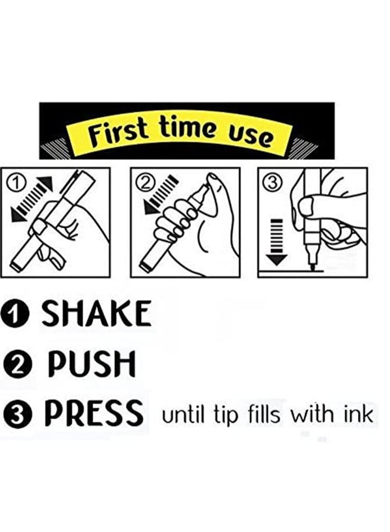 Excefore 8 Classic Neon Chalk Markers Double Pack, Bold Chalk Markers, Dry Erase Marker Pens, Liquid Chalk Pens Wet Erasable for Menu Boards, Glass, Windows, White Boards, Classrooms, Mirrors, Chalk Boards - Image 2