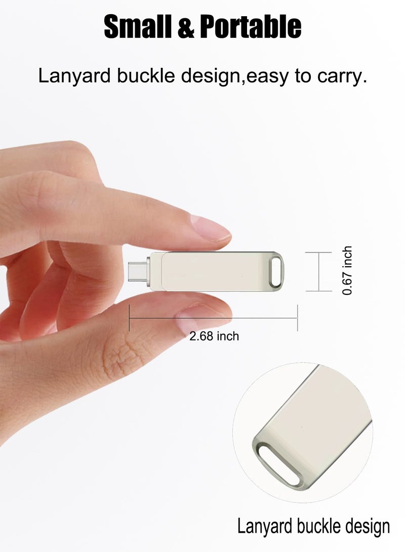 HEROCKX USB Flash Drive 128G Type C Interface High Speed USB Flash Drive Dual Drive 2 in 1 Thumb Drive with Keyhole and Keychain OTG for Smartphones, Computers, Tablets, PC and Cars - Image 5