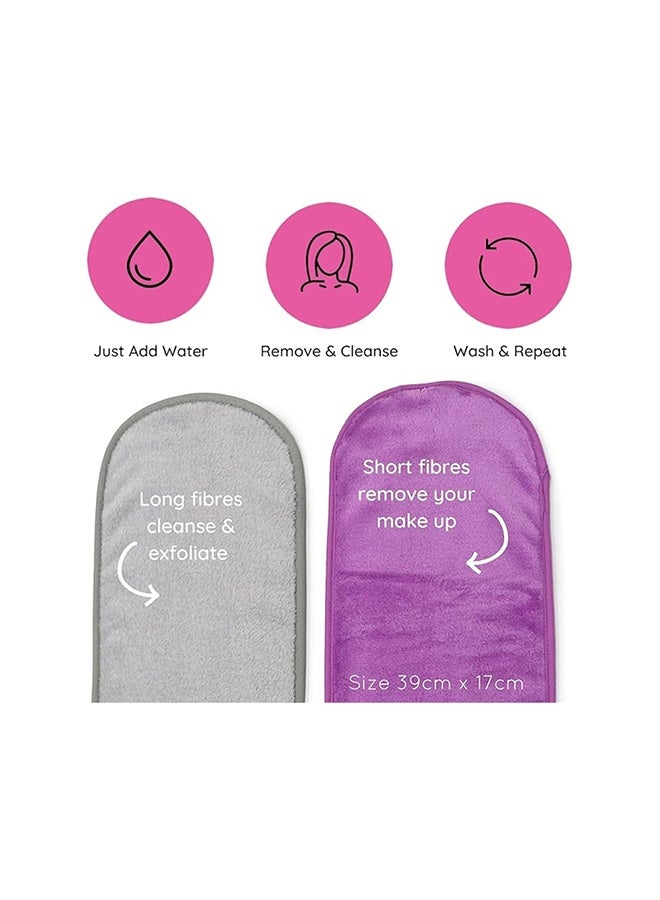 Wownect Makeup Remover Cloth Reusable Microfiber Face Towel Washable [3 Per Pack] [Soft Delicate Machine Washable] [15.7x6.6 inch] - Blue, Grey, Purple - Image 5