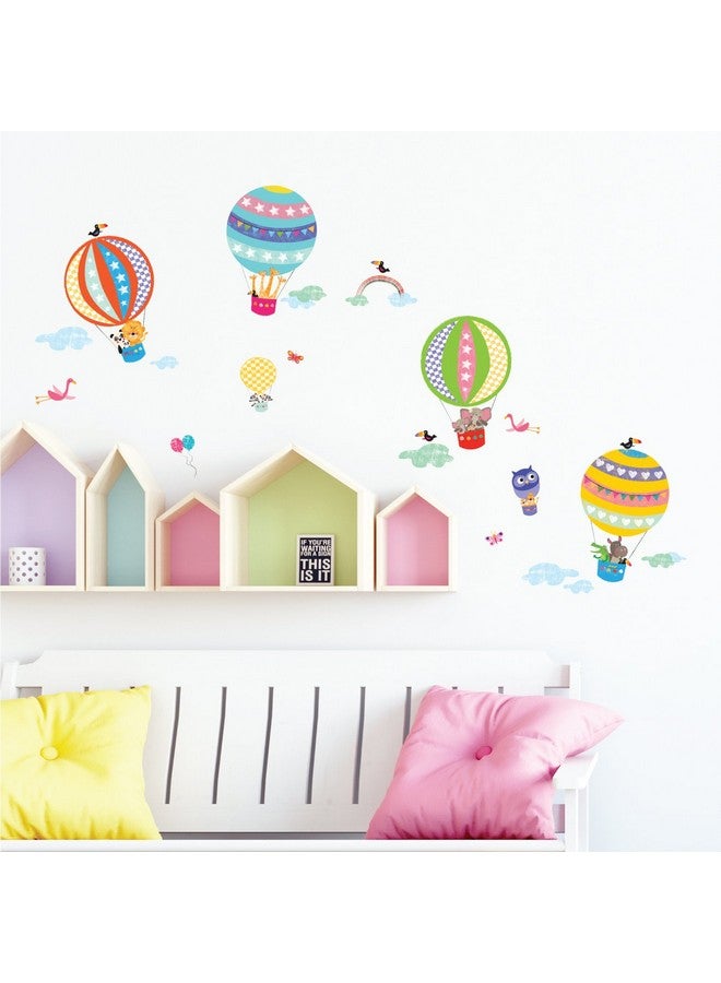 Decowall Ds8020 Hot Air Balloon Animals Kids Wall Stickers Wall Decals Peel And Stick Removable Wall Stickers For Kids Nursery Bedroom Living Room (Small) - Image 3