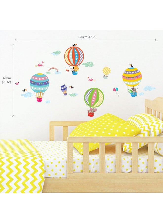 Decowall Ds8020 Hot Air Balloon Animals Kids Wall Stickers Wall Decals Peel And Stick Removable Wall Stickers For Kids Nursery Bedroom Living Room (Small) - Image 4