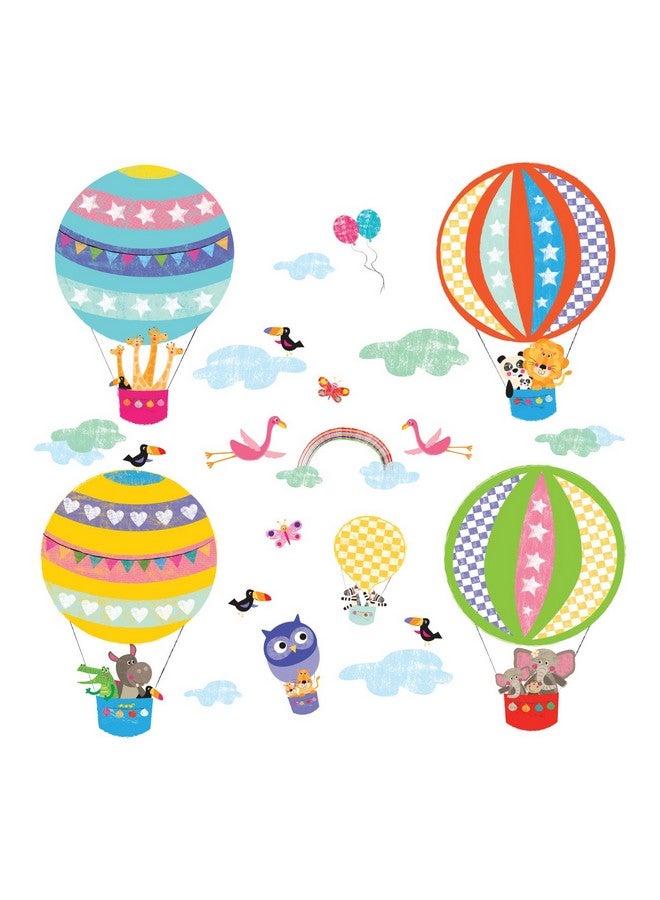 Decowall Ds8020 Hot Air Balloon Animals Kids Wall Stickers Wall Decals Peel And Stick Removable Wall Stickers For Kids Nursery Bedroom Living Room (Small) - Image 1