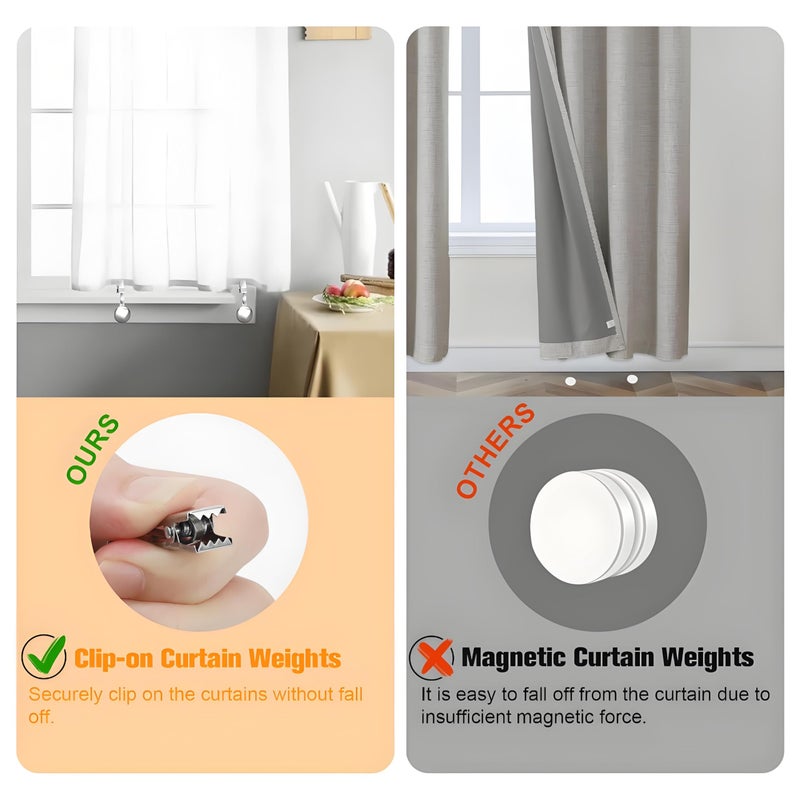 HENGI 4 Pack Heavy Duty Tablecloth Weights, Stainless Steel Balls with Metal Tablecloth Clips for Outdoor Tables, Curtains, Flag, Add 9.6oz Weights for Outdoor Picnic, Family Dinner Party - Image 3
