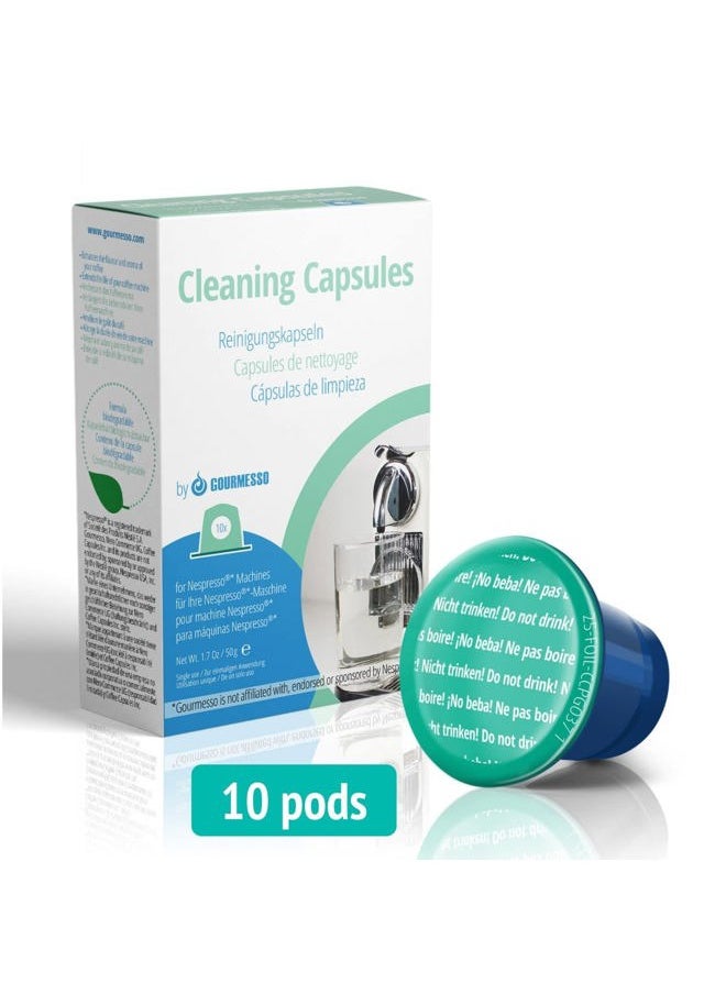 Gourmesso - Nespresso Cleaning Pods - 10 Cleaning Capsules for Nespresso Original Machines. Cleaning Kit for Better Tasting Coffee! - Image 1