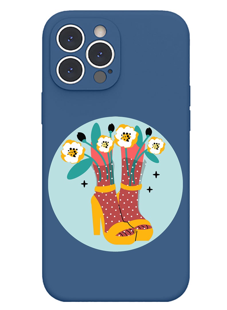 Theodor Protective Slim Fit Case Liquid Silicone Cover with Full Body Protection Anti-Scratch Shockproof Case For iPhone 14 Pro Max Blue  - Hello Autumn - Image 1