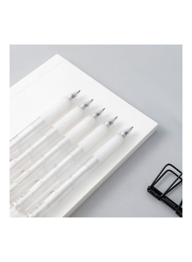 NIBEMINENT 6-Piece Refillable And Retractable Gel Ink Pen Set White/Clear - Image 4