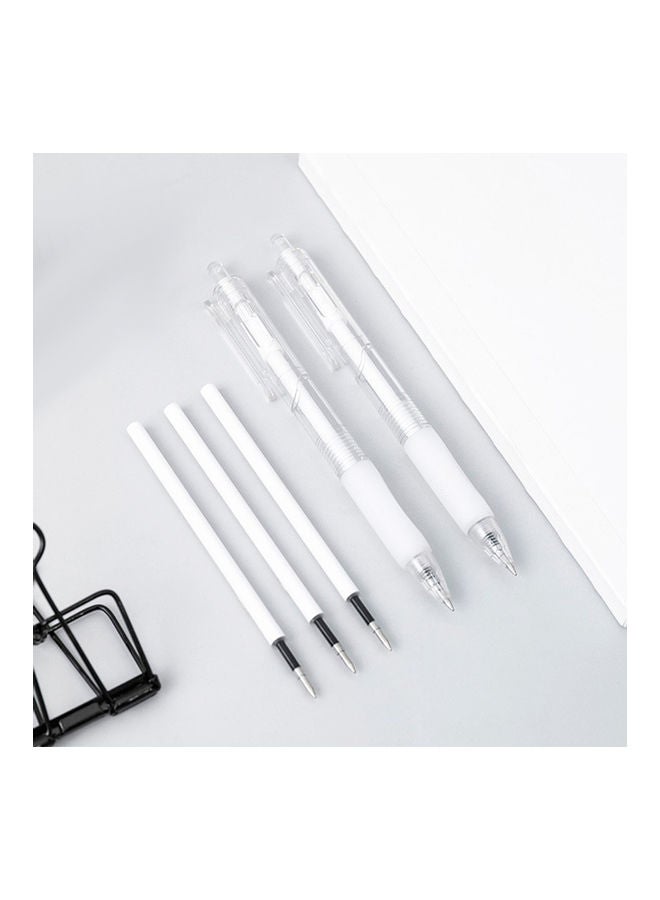 NIBEMINENT 6-Piece Refillable And Retractable Gel Ink Pen Set White/Clear - Image 5