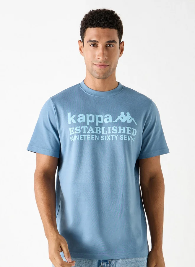 Kappa Kappa Logo Print Crew Neck T-shirt with Short Sleeves