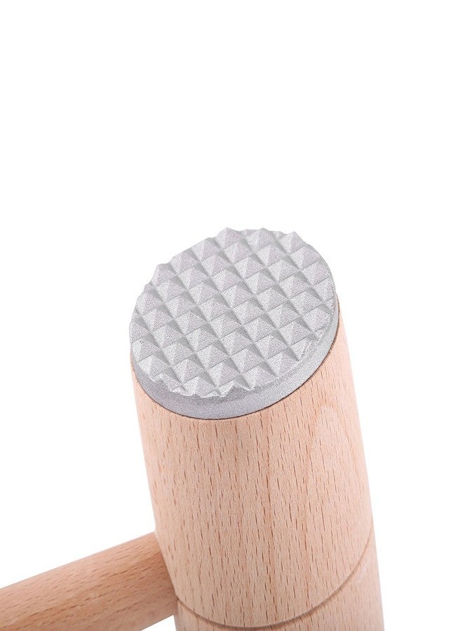 Raguso Meat Tenderiser Hammer Aluminium Meat Tenderiser Hammer Wooden Handle Hammer for Restaurant Soft Mallet - Image 5