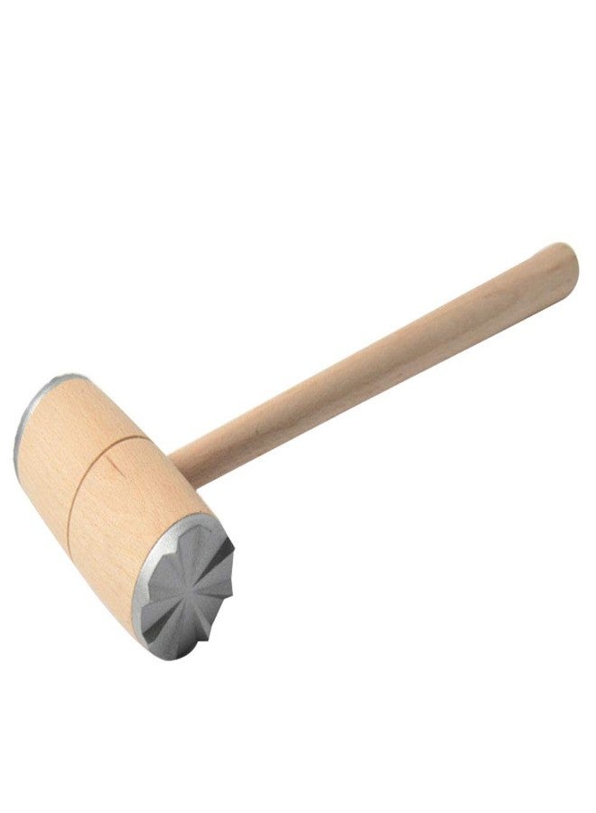Raguso Meat Tenderiser Hammer Aluminium Meat Tenderiser Hammer Wooden Handle Hammer for Restaurant Soft Mallet - Image 4