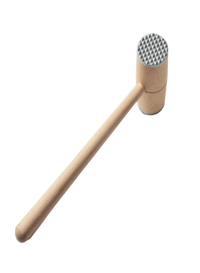 Raguso Meat Tenderiser Hammer Aluminium Meat Tenderiser Hammer Wooden Handle Hammer for Restaurant Soft Mallet - Image 1