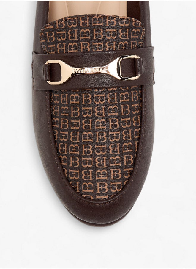 Flora Bella By Shoexpress Textured Slip-On Mules with Metal Accent and Block Heels  - Image 4