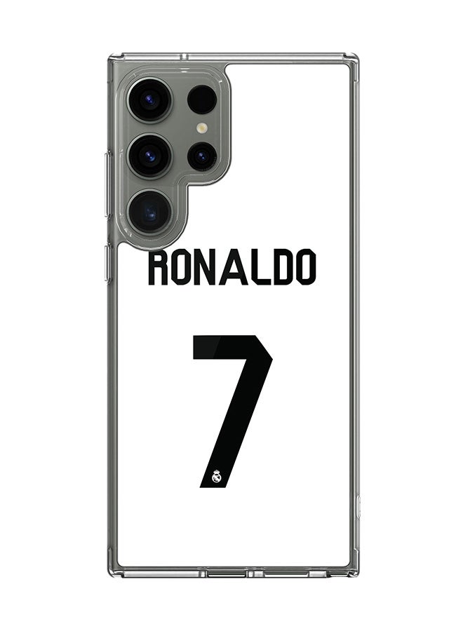 Stylizedd Classic Clear Case for Samsung Galaxy S24 Ultra , Hybrid Soft Case Flexible Edges Anti Drop TPU PC Gel Thin Transparent Cover - Ronaldo Real Jersey - Image 1