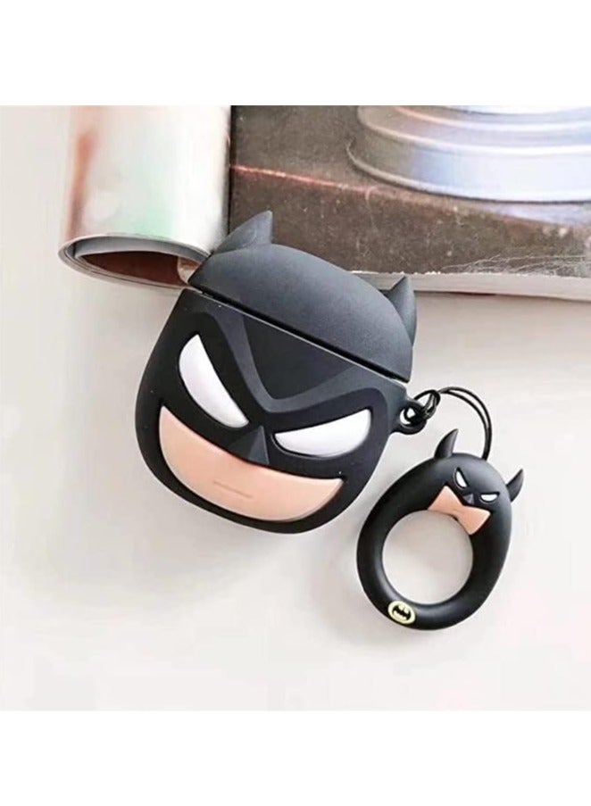 AirPods Case Soft Silicone Shockproof Cover for Apple AirPods 4, New 3D Cute Cartoon Creative Fun Case Skin with Keychain Design forAirPods  Case (batmans) - Image 3