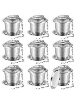 Tea Infuser, 9 Pieces Stainless Steel Tea Strainer With Extended Chain Hook And Saucer Loose Leaf Tea Steeper Fine Mesh Tea Ball Tea Filter For Brew Tea Spices Seasonings Fits Cup Mug Bottle - pzsku/Z53DE9ADB22162AB29723Z/45/_/1706587441/07e18cea-65f0-4a91-8a8e-3e0de399eddd