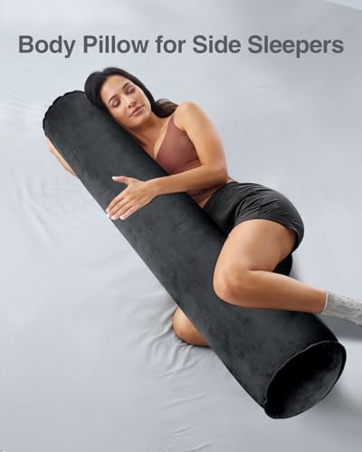 Luxtude Inflatable Body Pillow for Adults Kids, Travel Body Pillows for Side Sleeper, 47Inch Long Round Bolster Pillows for Bed, Round Cervical Cylinder Pillow for Hugging Sleeping, Back etc. - Image 2