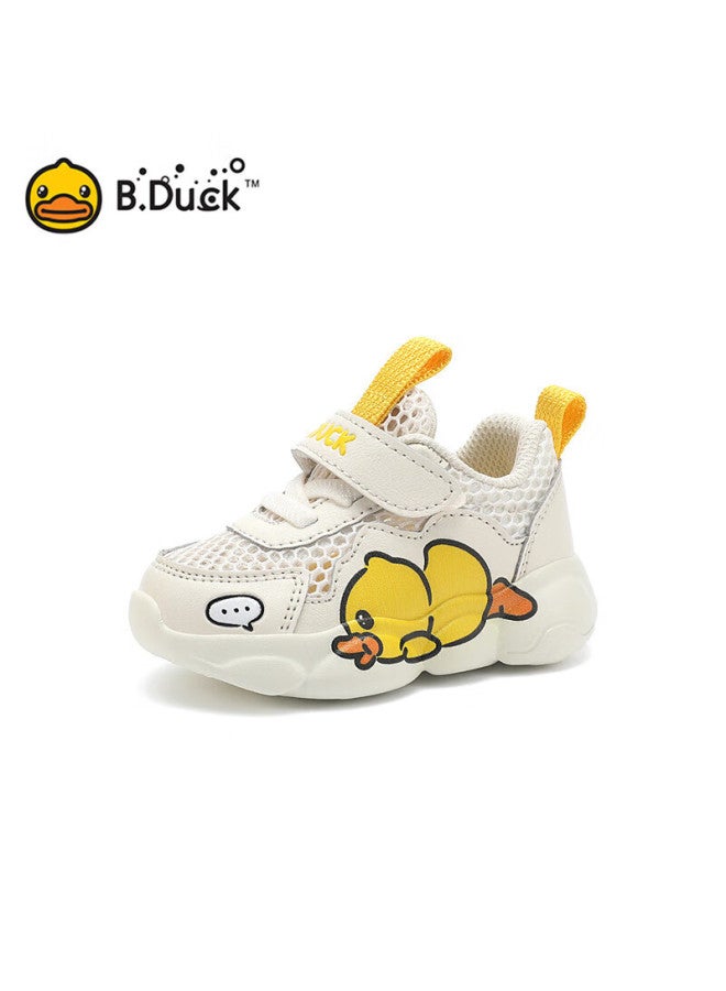 B.duck Little Yellow Duck Children's Breathable Mesh Casual Shoes Boys And Girls Single Mesh Sports Shoes 3043 Beige 21 - Image 1