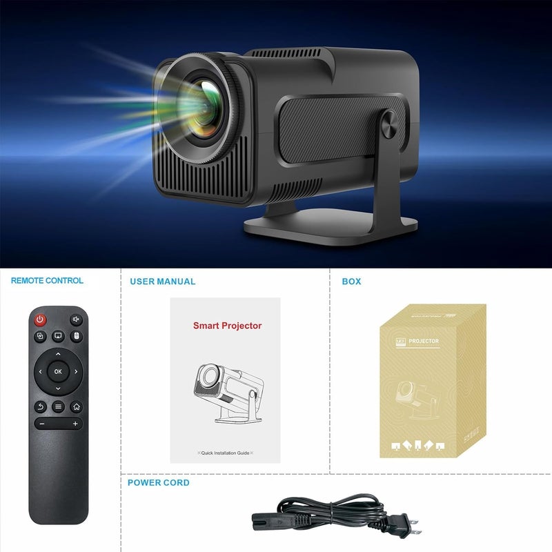 BIGASUO بروجيكتور هيدراي 320 ميني محمول - واي فاي 6 5G، بلوتوث 5.0 وأندرويد 11، يدعم 4K و1080P فائق الدقة، 12,000 لومن، بروجيكتور LED مع 4D/4P (BGP26) - Image 3