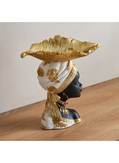 Home Box Marcel Polyresin Rural Lady with Tray on Head 28 x 14 x 32 cm  - Image 2