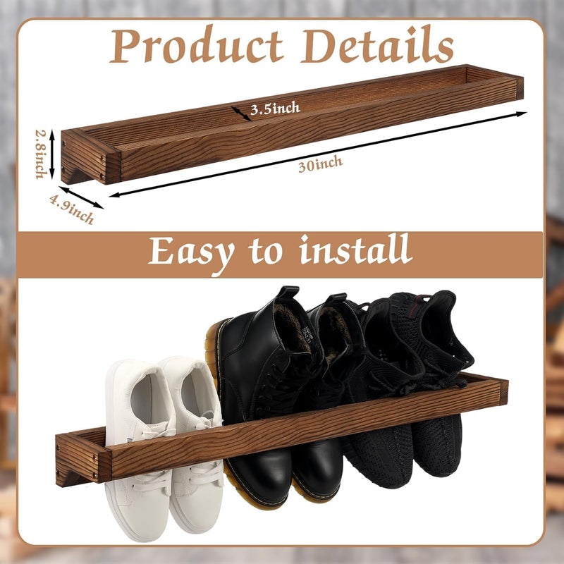Craftsline رف أحذية معلق على الحائط 30 بوصة من كرافتلاين خشب ريفي - Image 2