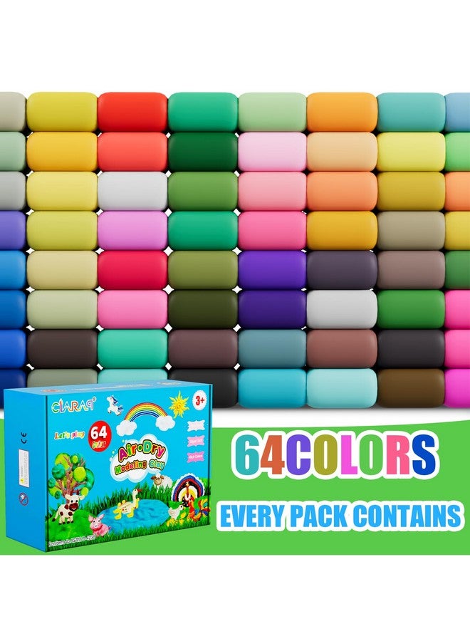 CiaraQ Air Dry Clay - 64 Colors DIY Modeling Clay Kit with Sculpting Tools, Soft & Ultra Light, Easy to use, Ideal for Sculpture, Crafting, DIY Projects (Assorted Colors) - Image 2