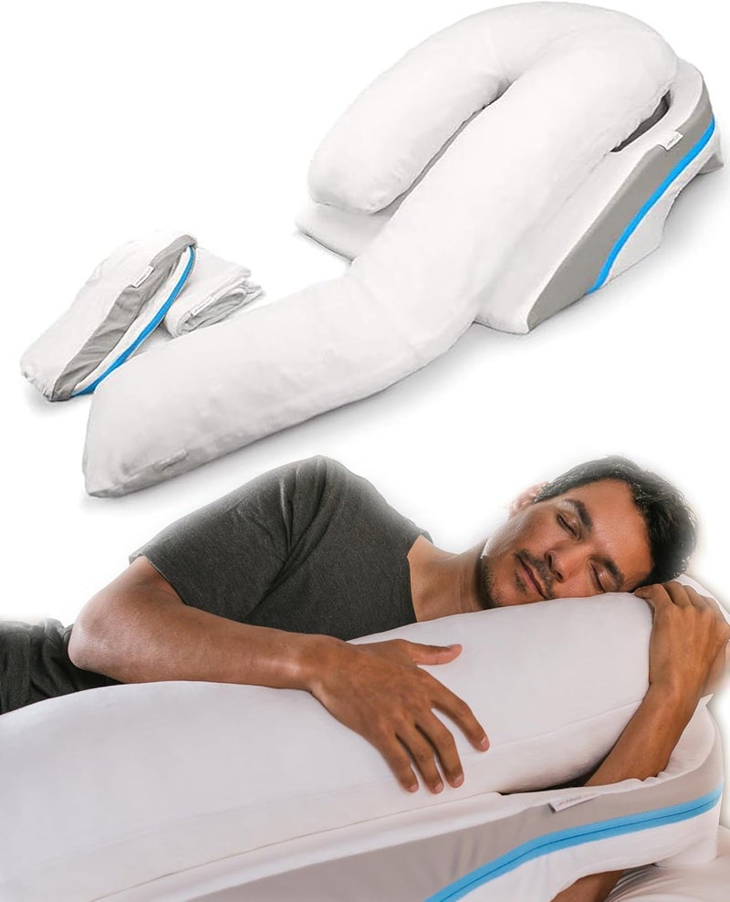 MedCline Shoulder Relief System with Extra Cases Bed Wedge Pillow for Shoulder Pain Relief and Therapeutic Body Pillow Inclined Sleep Position with Arm Pocket SmallMedium for 59 and Under - Image 1