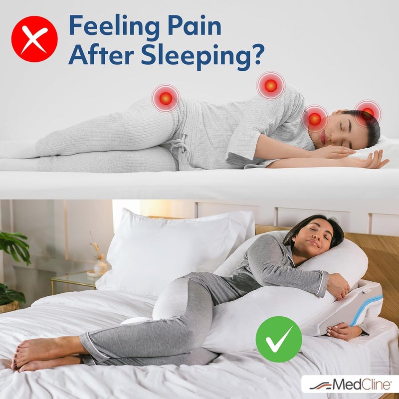 MedCline Shoulder Relief System with Extra Cases Bed Wedge Pillow for Shoulder Pain Relief and Therapeutic Body Pillow Inclined Sleep Position with Arm Pocket SmallMedium for 59 and Under - Image 2