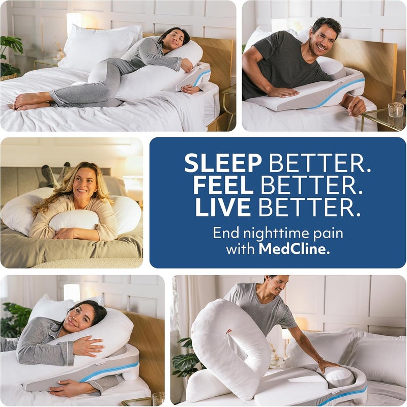MedCline Shoulder Relief System with Extra Cases Bed Wedge Pillow for Shoulder Pain Relief and Therapeutic Body Pillow Inclined Sleep Position with Arm Pocket SmallMedium for 59 and Under - Image 5