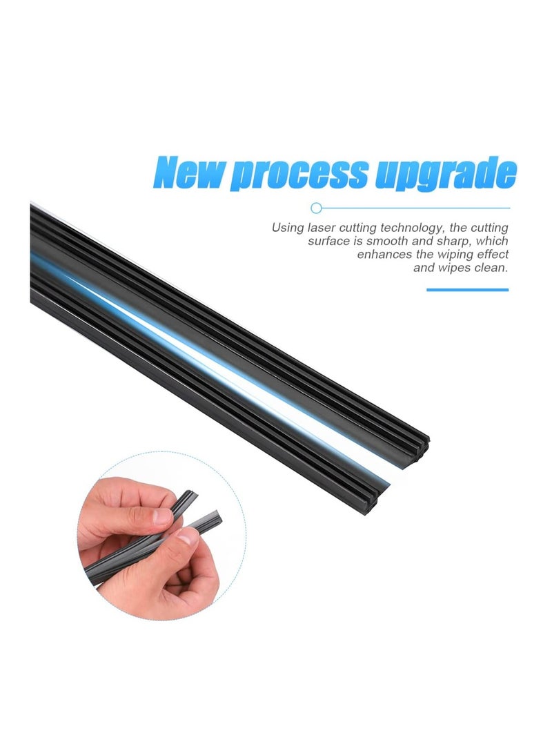 SYOSI 4 Pieces Windshield Wiper Blades Refills DIY Adjustable Car Windscreen Wiper Rubber Strips Frameless Window Boneless Insert Silicone Strips Auto Universal Accessories for Most Vehicles (26 Inches) - Image 2