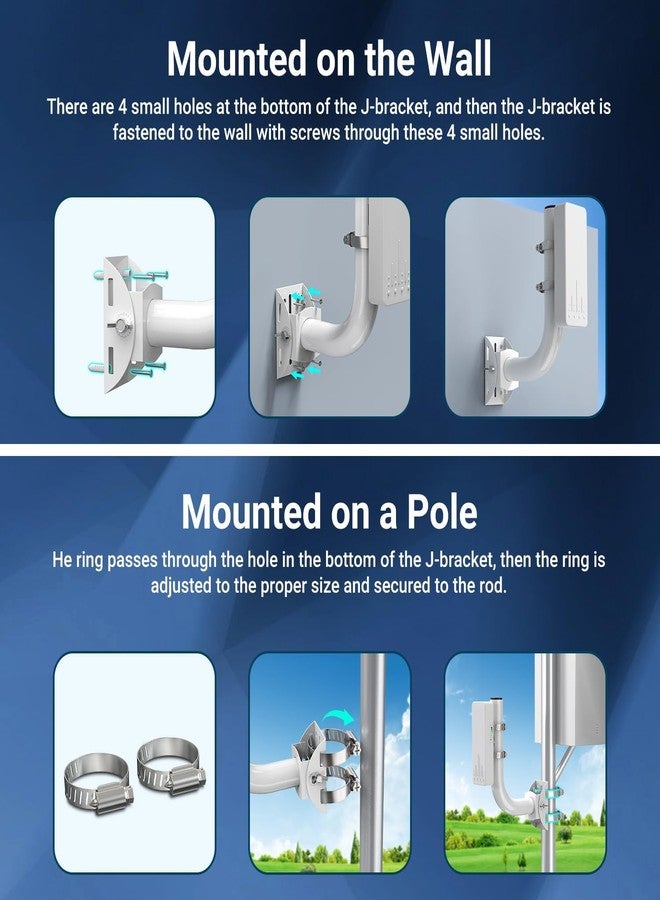 OWOKISO Universal Wireless Bridge Bracket Mount, 2-Pack Pole and Wall-Mounted for Outdoor Point to Point WiFi Access Point CPE Client Bridge - Image 3