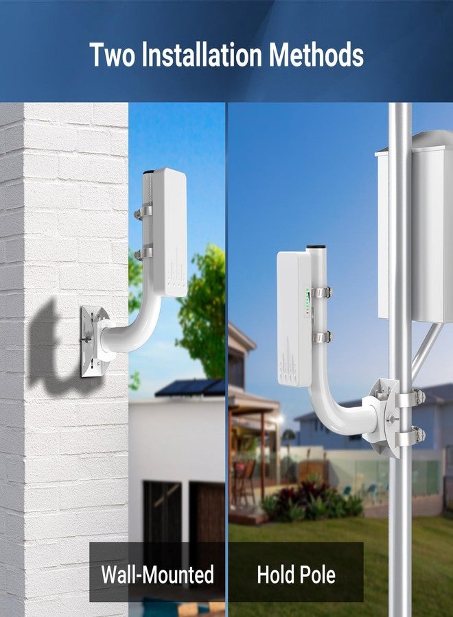 OWOKISO Universal Wireless Bridge Bracket Mount, 2-Pack Pole and Wall-Mounted for Outdoor Point to Point WiFi Access Point CPE Client Bridge - Image 2
