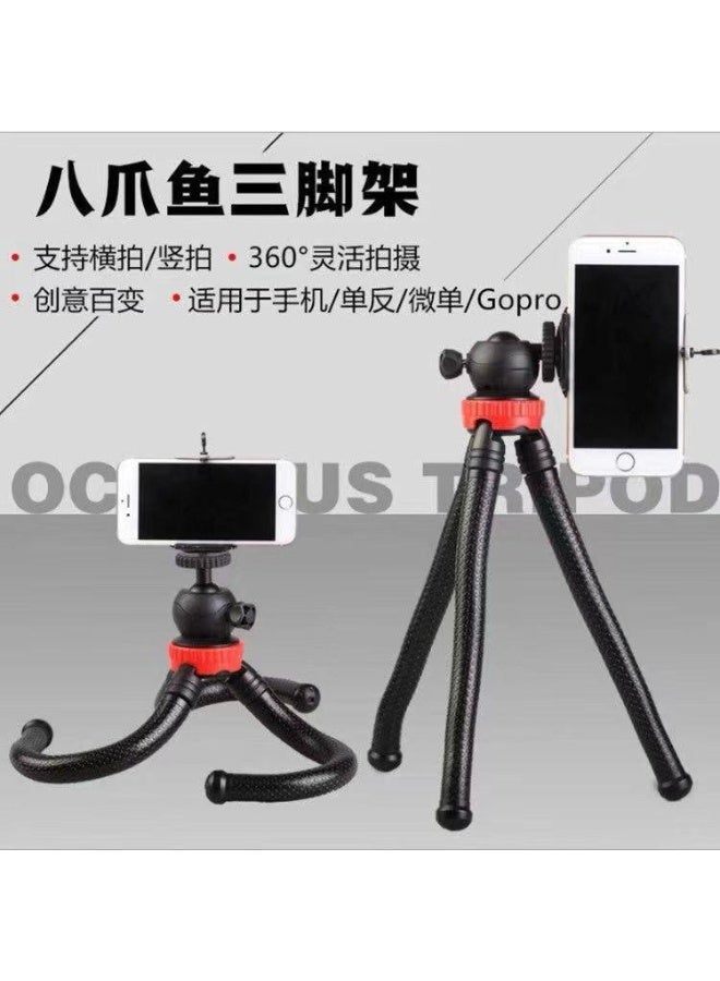 Flexible Gorillapod Tripod with 360° Rotating Ball Head Tripod for All DSLR Cameras (Max Load 1.5 kgs) & Mobile Phones & Heavy Duty Mobile Holder(Black) (12 Inch, Black and Red) - Image 1