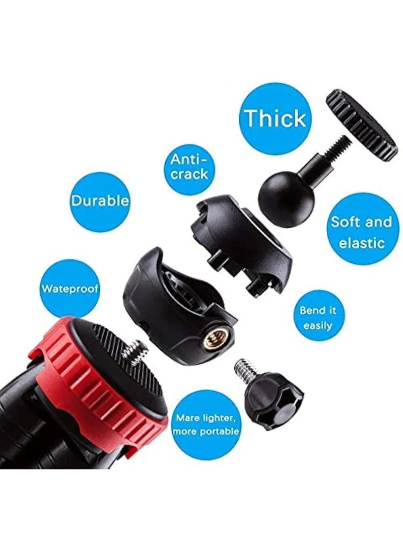 Flexible Gorillapod Tripod with 360° Rotating Ball Head Tripod for All DSLR Cameras (Max Load 1.5 kgs) & Mobile Phones & Heavy Duty Mobile Holder(Black) (12 Inch, Black and Red) - Image 3