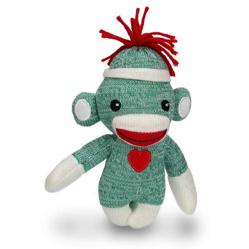 Plushland Adorable Sock Monkey The Original Traditional Hand Knitted Stuffed Animal Toy Giftfor Kids Babies Teens Girls and Boys Baby Doll Present Puppet 6 Inches - Image 1
