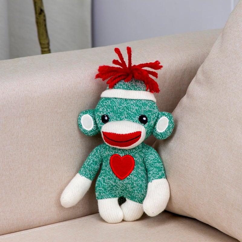 Plushland Adorable Sock Monkey The Original Traditional Hand Knitted Stuffed Animal Toy Giftfor Kids Babies Teens Girls and Boys Baby Doll Present Puppet 6 Inches - Image 5