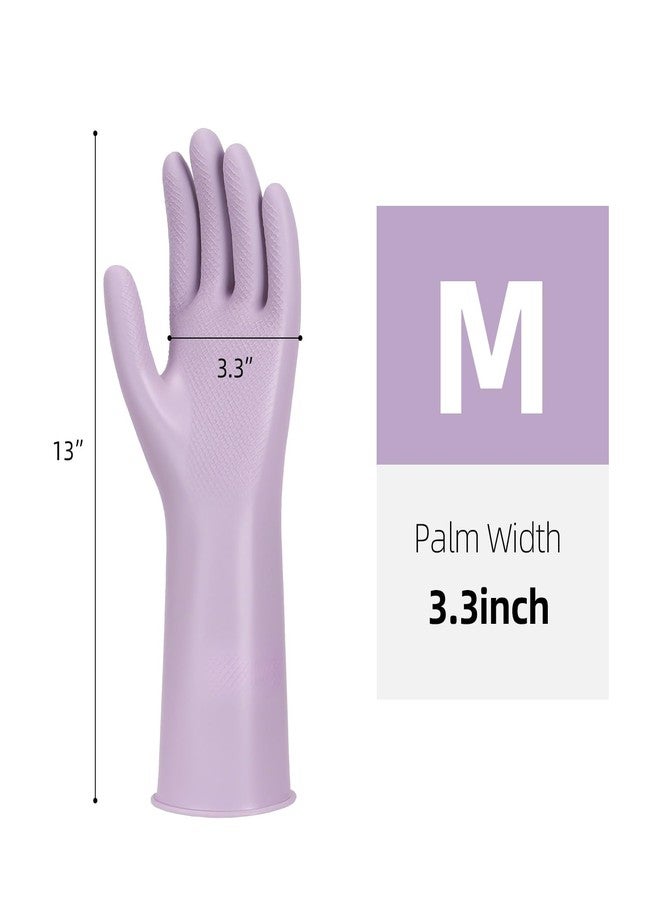 LoveBB 6 Pairs Rubber Cleaning Gloves, Reusable Dishwashing Gloves Non-Slip Kitchen Gloves for Washing Dishes & Household Cleaning- Pink Blue Purple (Medium) - Image 2
