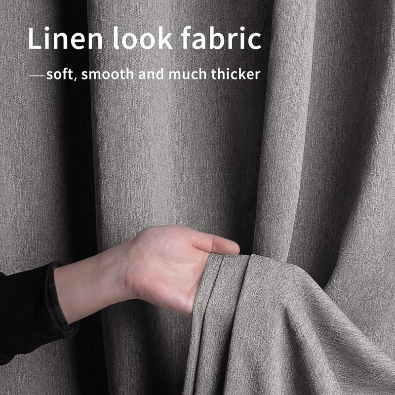 Easy-Going Linen Look Outdoor Curtains Waterproof Windproof Porch Curtains, Soft Thicken Outdoor Privacy Curtains for Patio, Gazebo, Grommet Top and Tab Bottom Drape, 1 Panel, 54x96 inch, Grey - Image 5