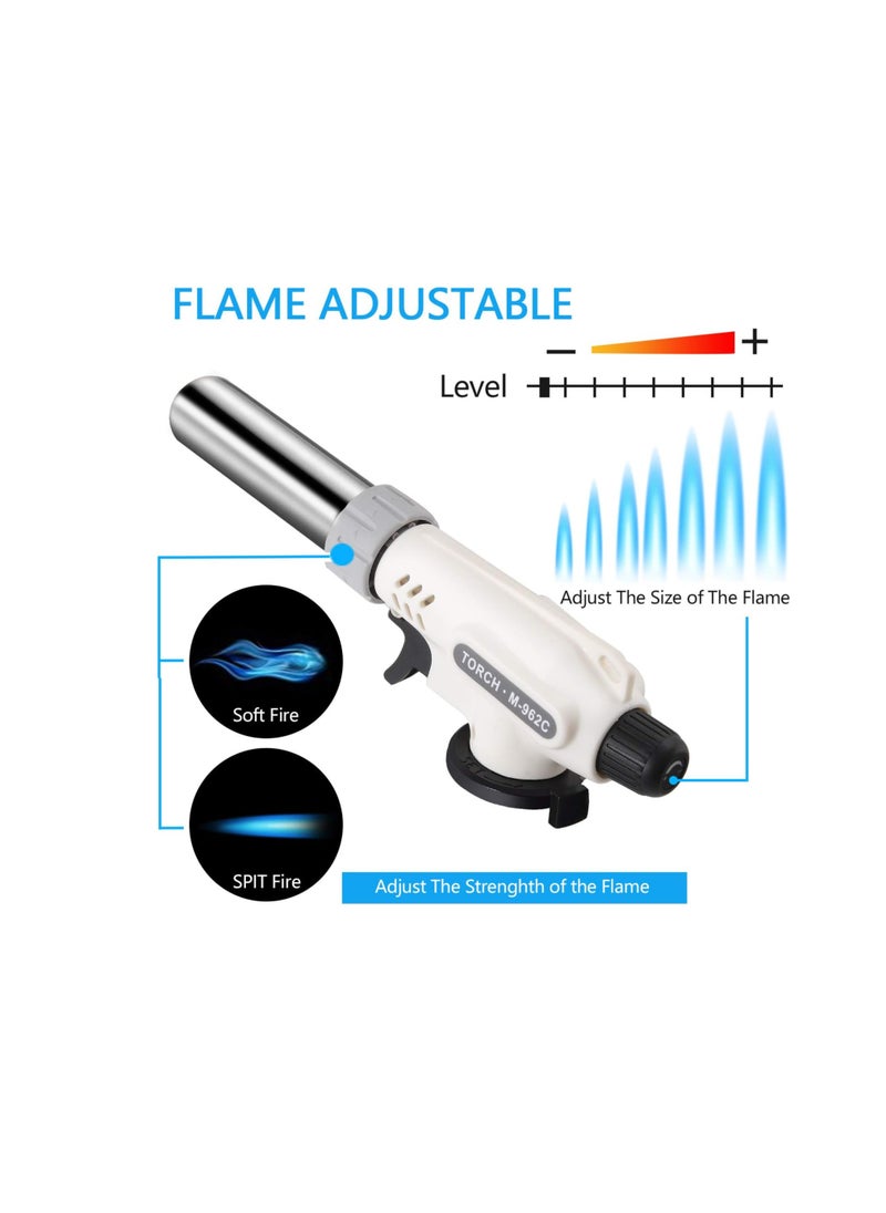 Generic - Kitchen Butane Blow Torch Lighter - Culinary Torch Chef Cooking Torches Professional Adjustable Flame with Reverse Use for Crème Brûlée, BBQ, Baking, Jewelry (Butane Not Included) - Image 1